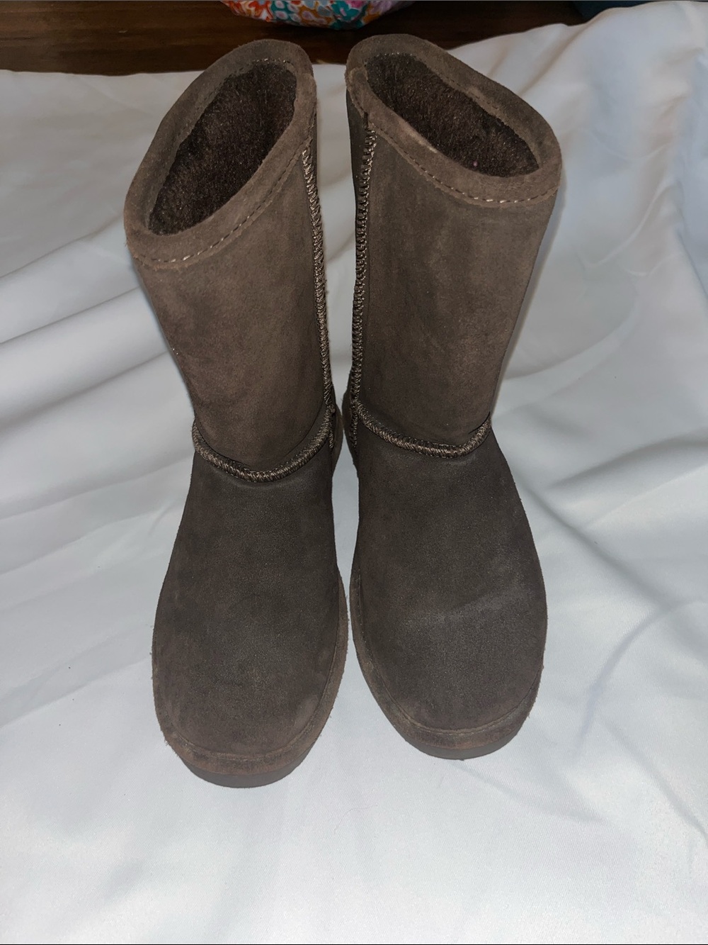 BearPaw Women's Dark Brown Suede Mid-Calf Winter Boots